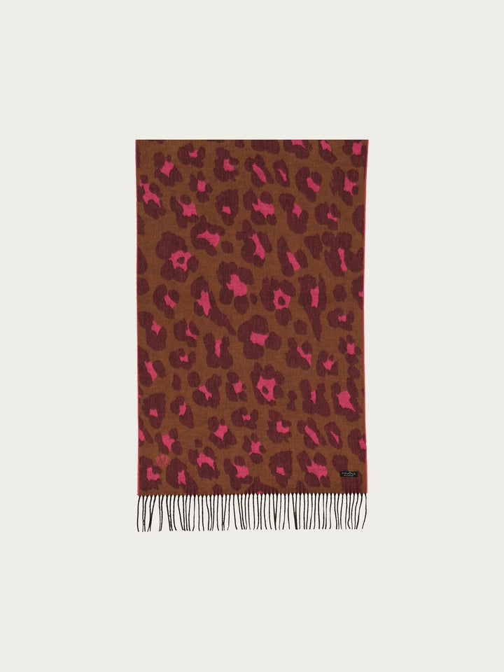 Zweifarbiger Cashmink-Schal mit Leo-Design