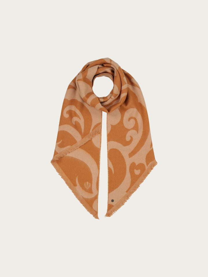 Cashmink-Schal mit Ranken-Design und Bias Cut