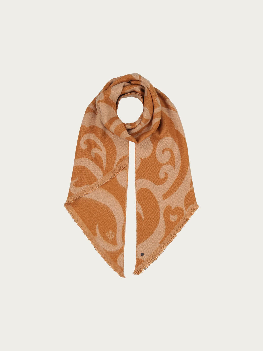 Cashmink-Schal mit Ranken-Design und Bias Cut