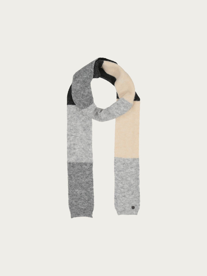 Sustainability Edition - Schmaler Strickschal mit Colour Blocks in Wollmischung