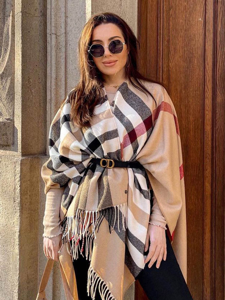 Poncho mit FRAAS Plaid Karo aus Polyacryl