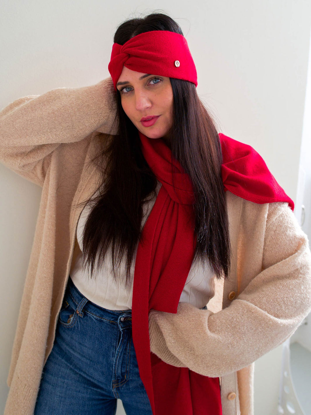 Strickstirnband aus reinem Kaschmir