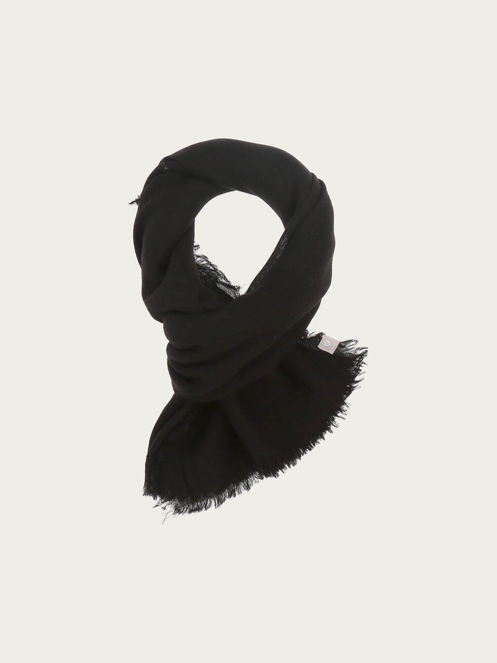 Einfarbige Stola in Seide-Wolle-Mischung