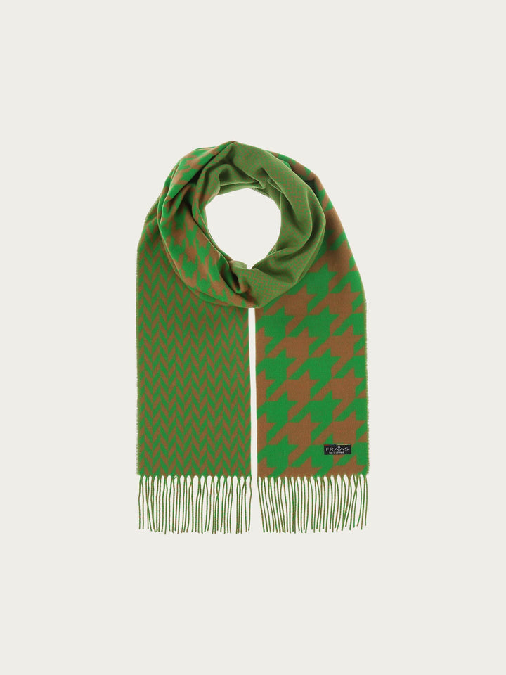 Cashmink-Schal mit Hahnentritt-Mix