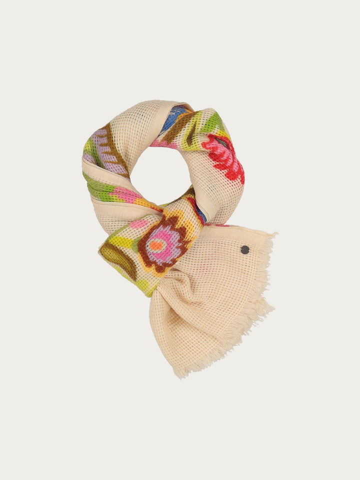 Geblümte Stola mit Lochmuster