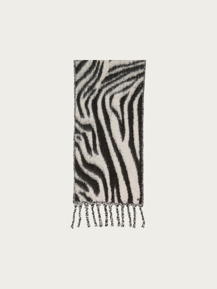 Flauschiger XL-Schal mit Zebra-Design in Wollmischung