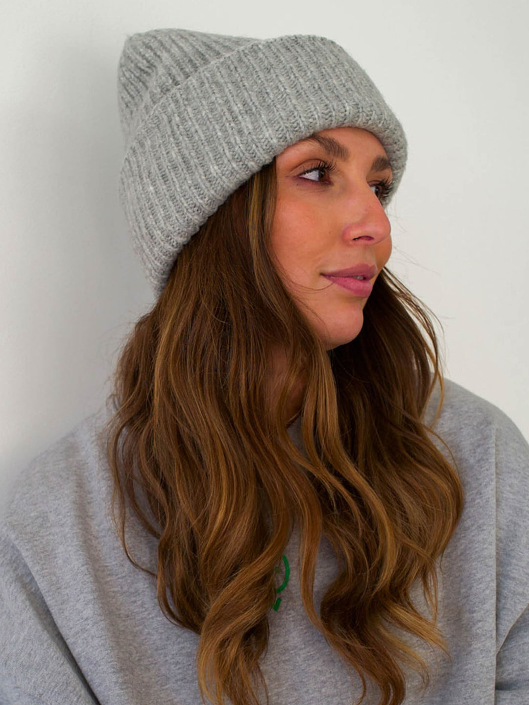 Grobstrick-Mütze aus reinem Kaschmir