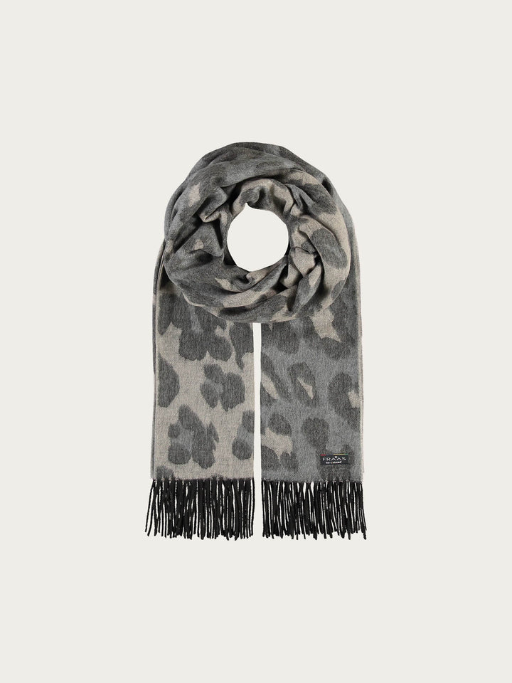 Zweifarbiger Cashmink-Schal mit Leo-Design