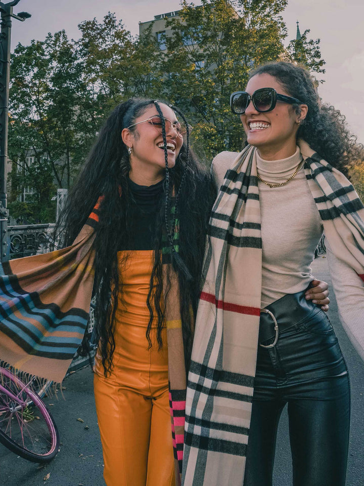 Breiter Cashmink-Schal mit FRAAS Plaid Karo