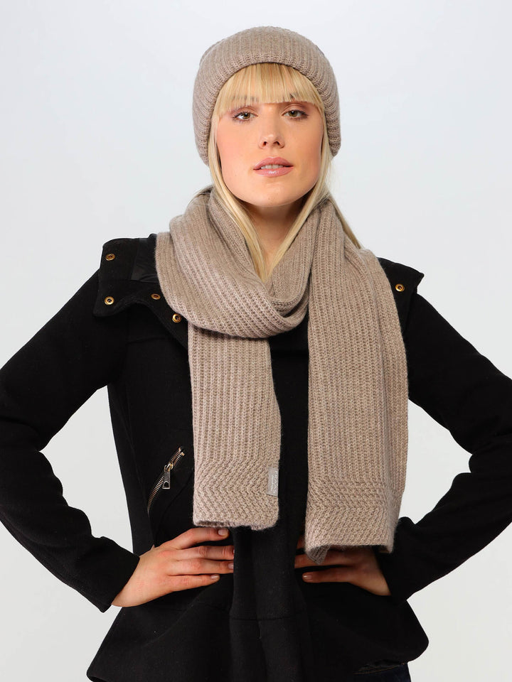 Grobstrick-Mütze aus reinem Kaschmir