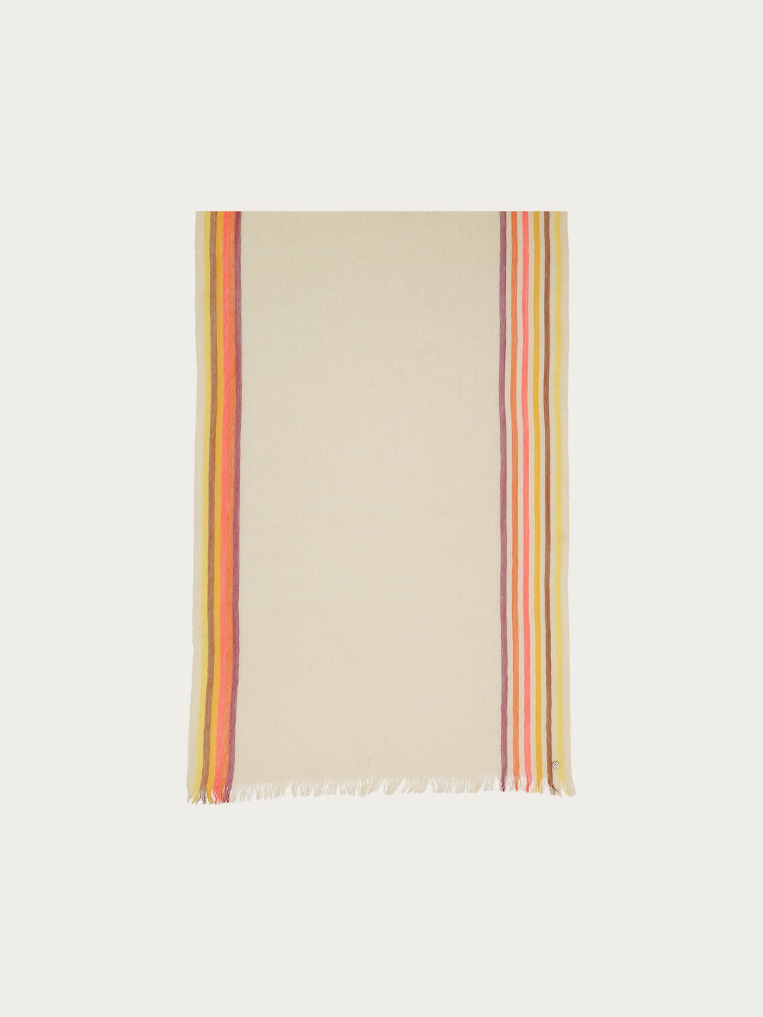 Einfarbiger Wollschal mit Highlight-Streifen