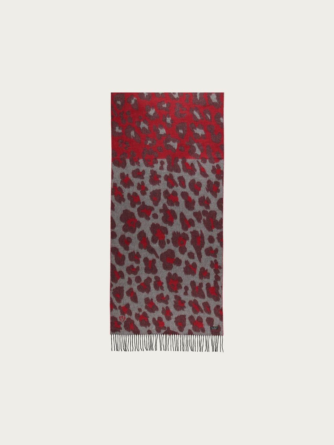 Zweifarbiger Cashmink-Schal mit Leo-Design