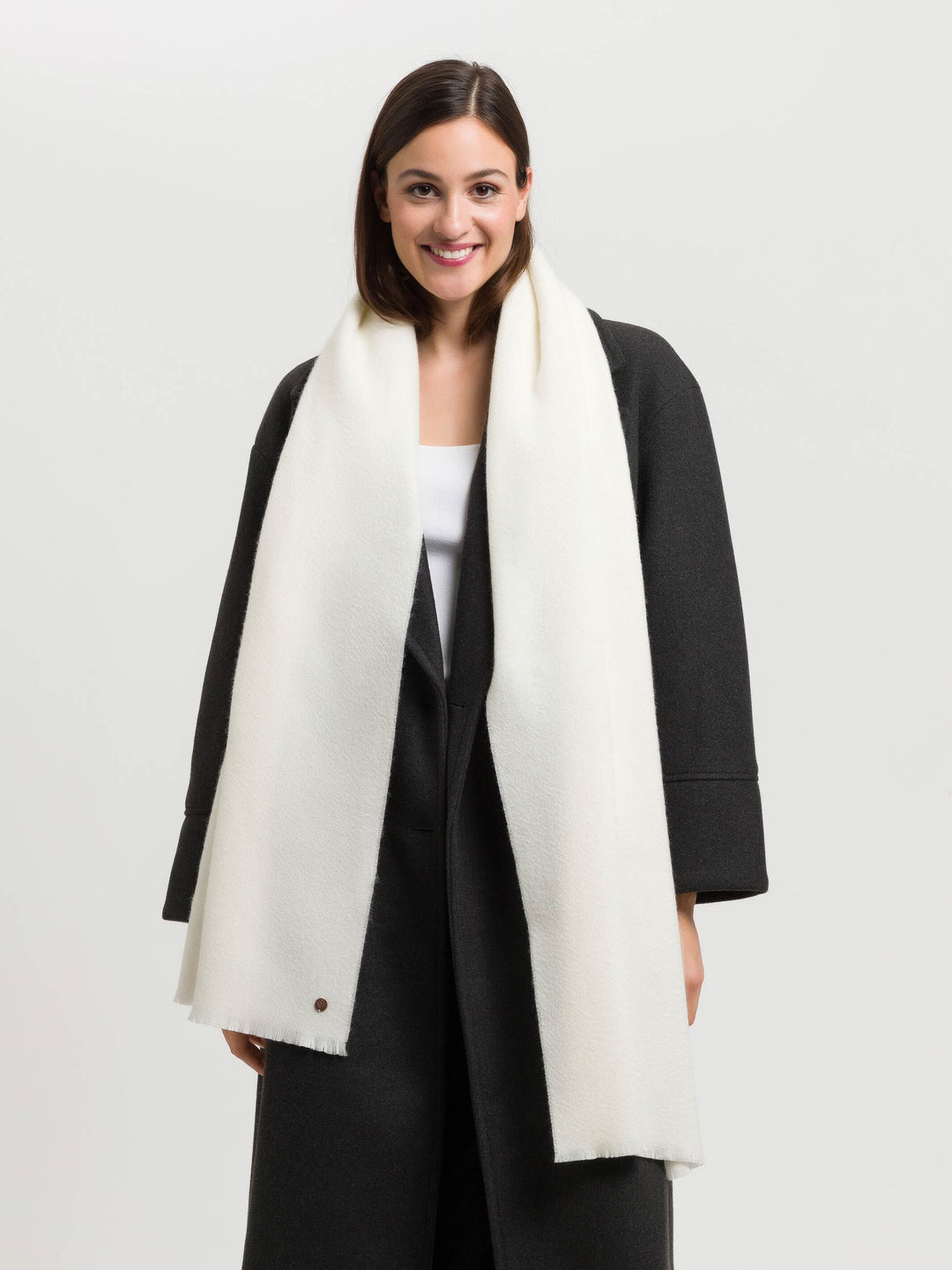 Einfarbiger Schal aus reinem Kaschmir