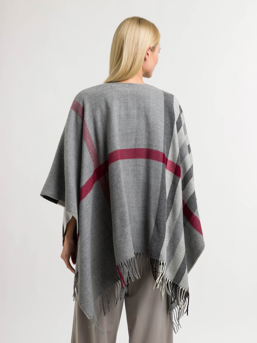 Poncho mit FRAAS Plaid Karo aus Polyacryl