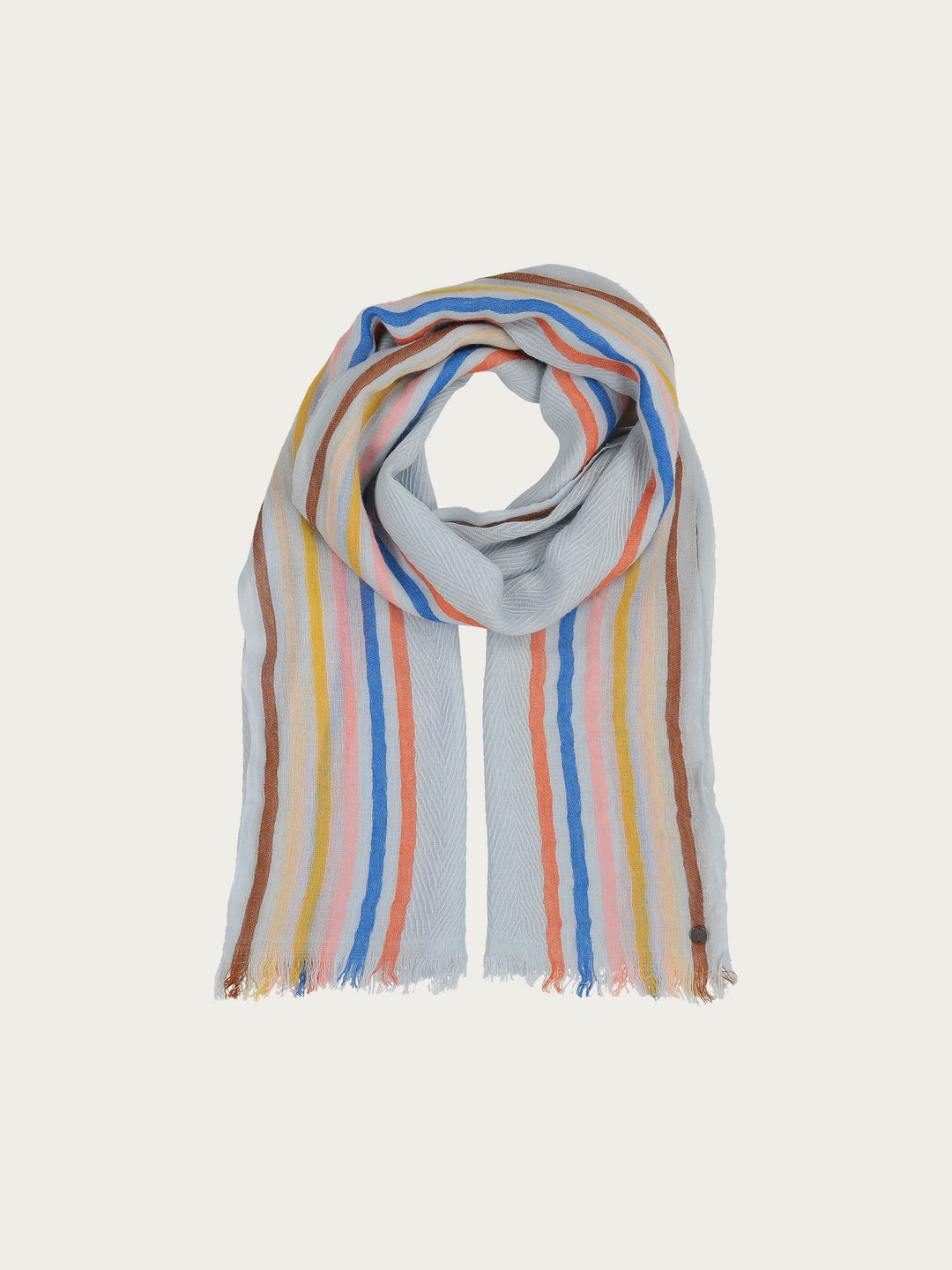 Einfarbiger Wollschal mit Highlight-Streifen