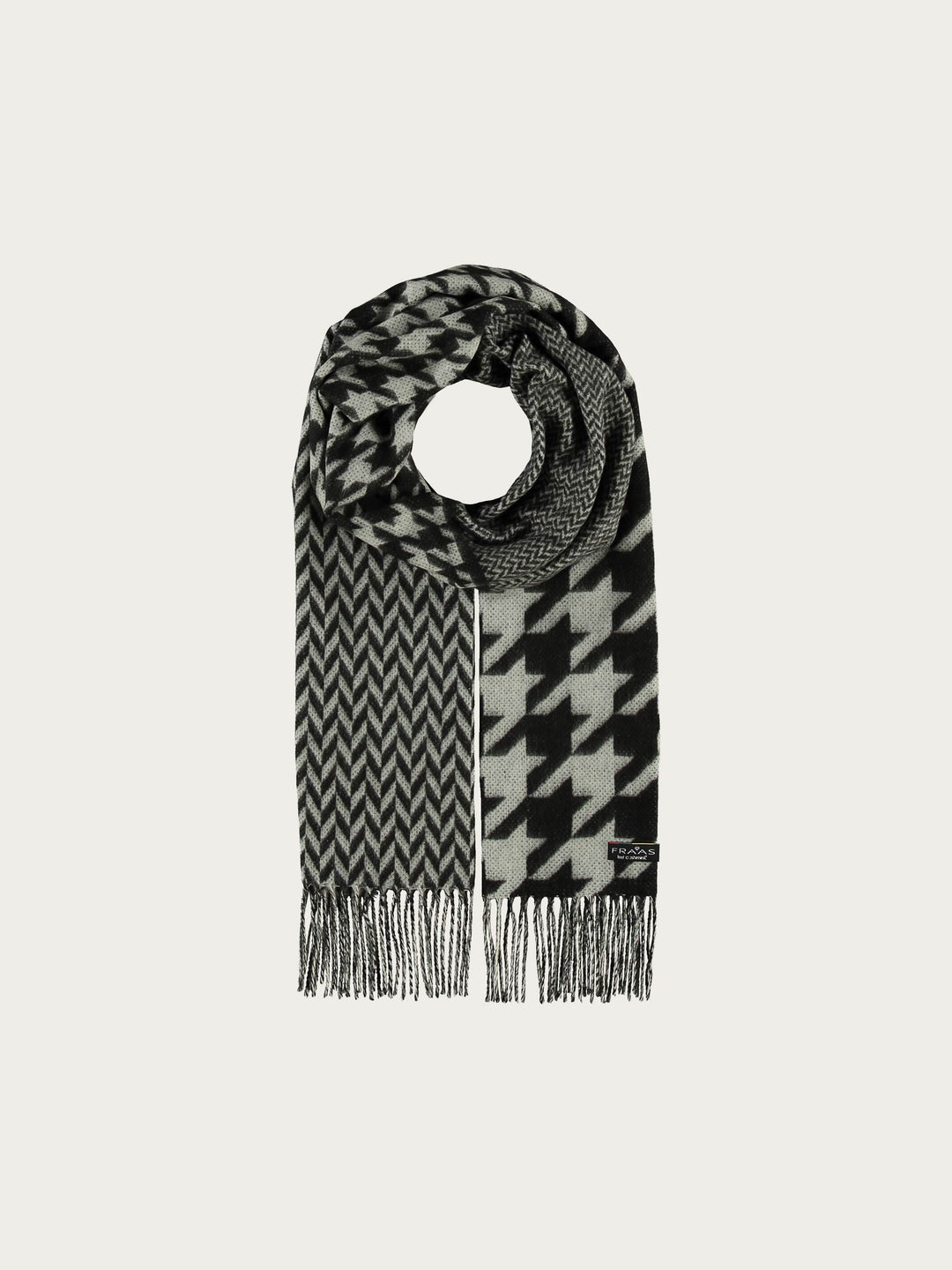 Cashmink-Schal mit Hahnentritt-Mix
