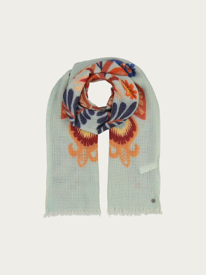 Geblümte Stola mit Lochmuster