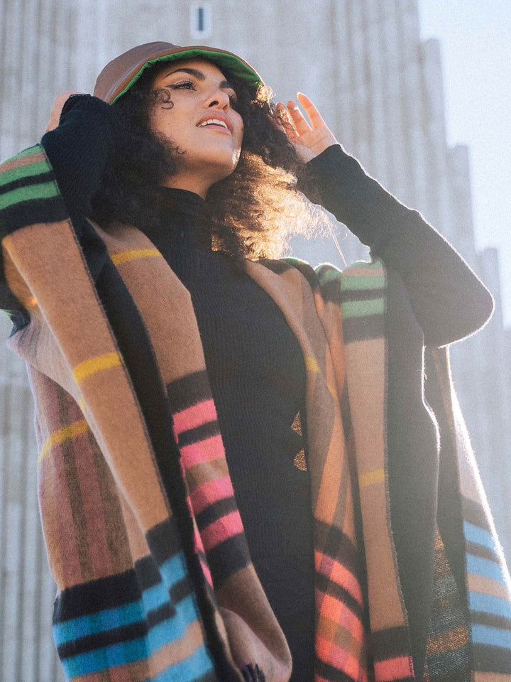 Wendbarer Poncho FRAAS Plaid Karo / Uni