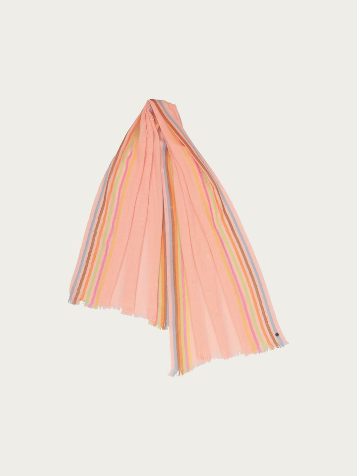 Einfarbiger Wollschal mit Highlight-Streifen