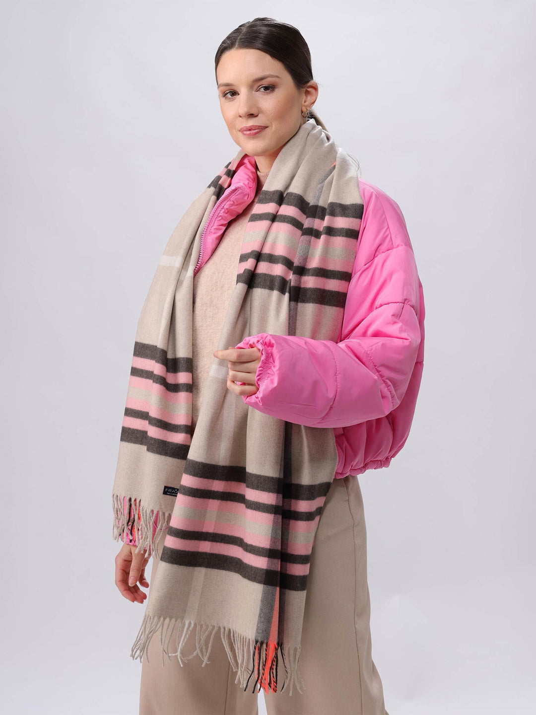 Breiter Cashmink-Schal mit FRAAS Plaid Karo