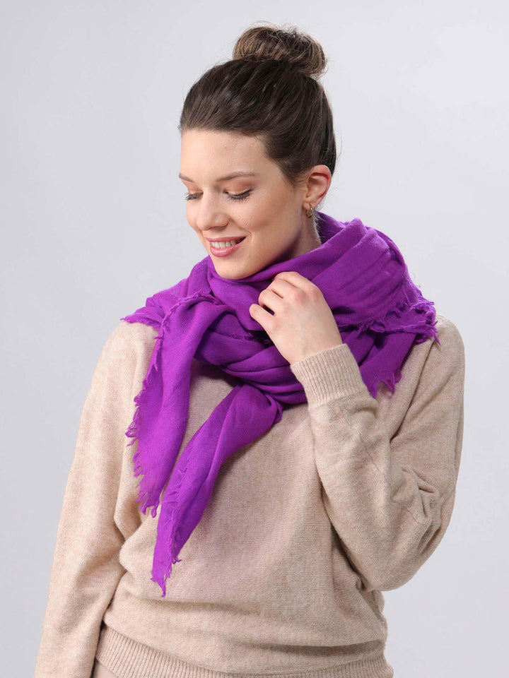 Einfarbige Stola in Seide-Wolle-Mischung