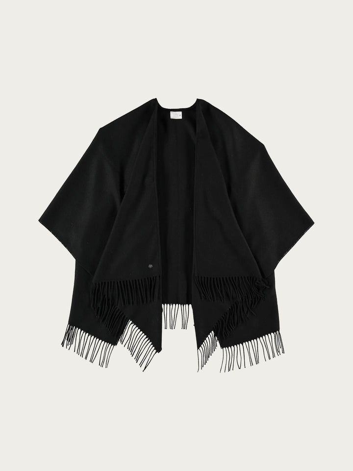 Einfarbiger Poncho aus reinem Polyacryl