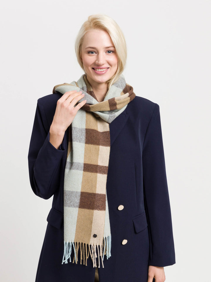 Sustainability Edition - Schal mit Box-Karo in Wollmischung