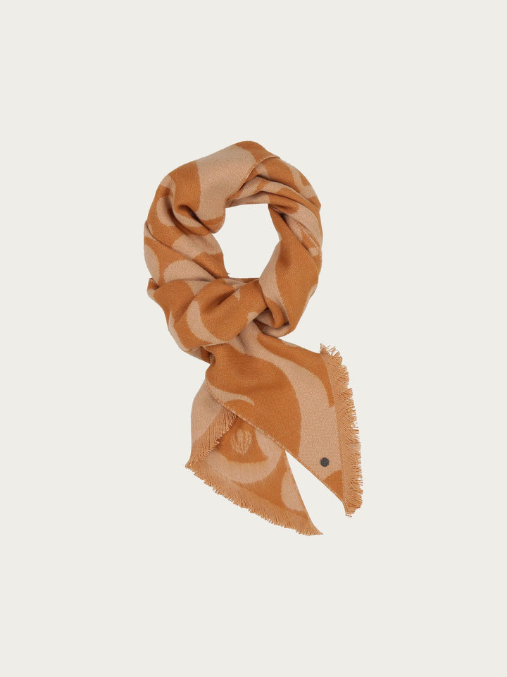 Cashmink-Schal mit Ranken-Design und Bias Cut