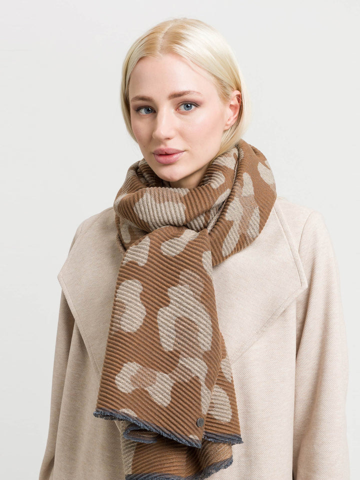 Plissee-Schal mit Animal-Design