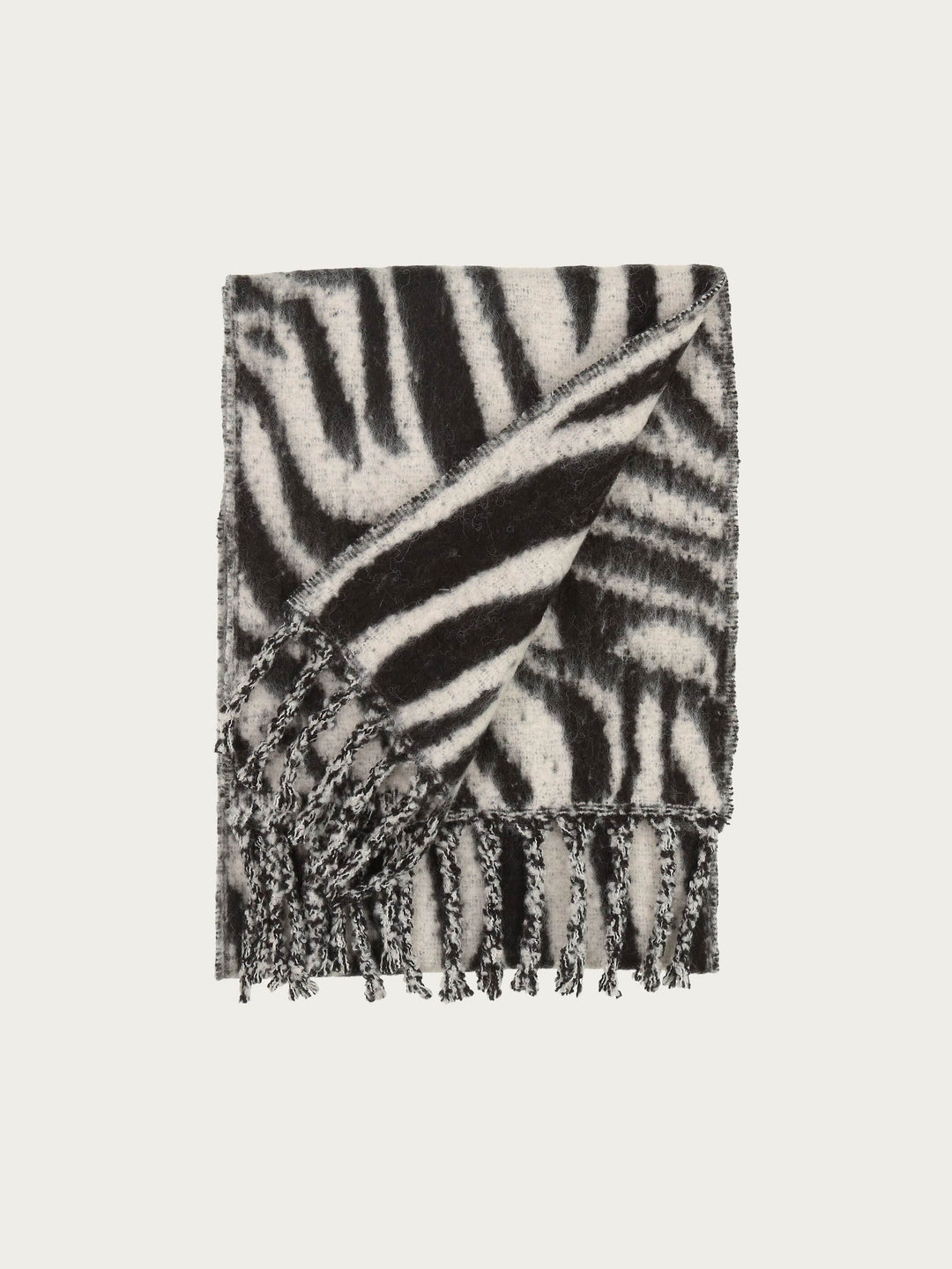 Flauschiger XL-Schal mit Zebra-Design in Wollmischung