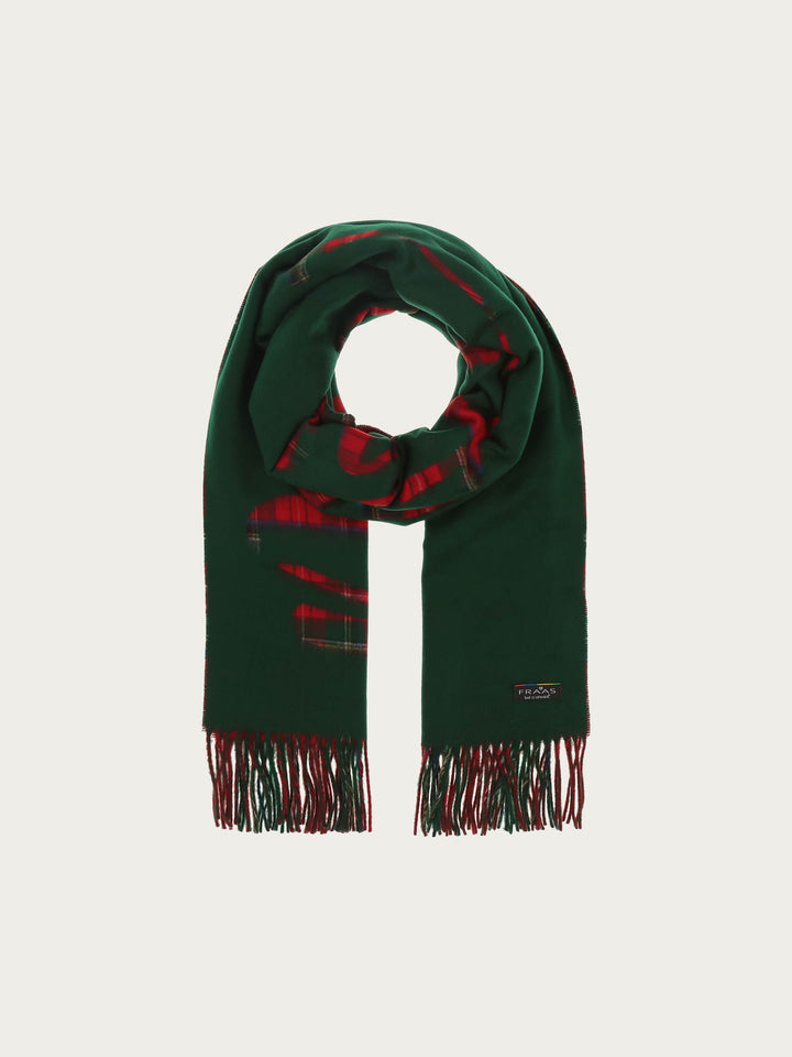 Cashmink-Schal MERRY CHRISTMAS mit weihnachtlichem Karo-Design
