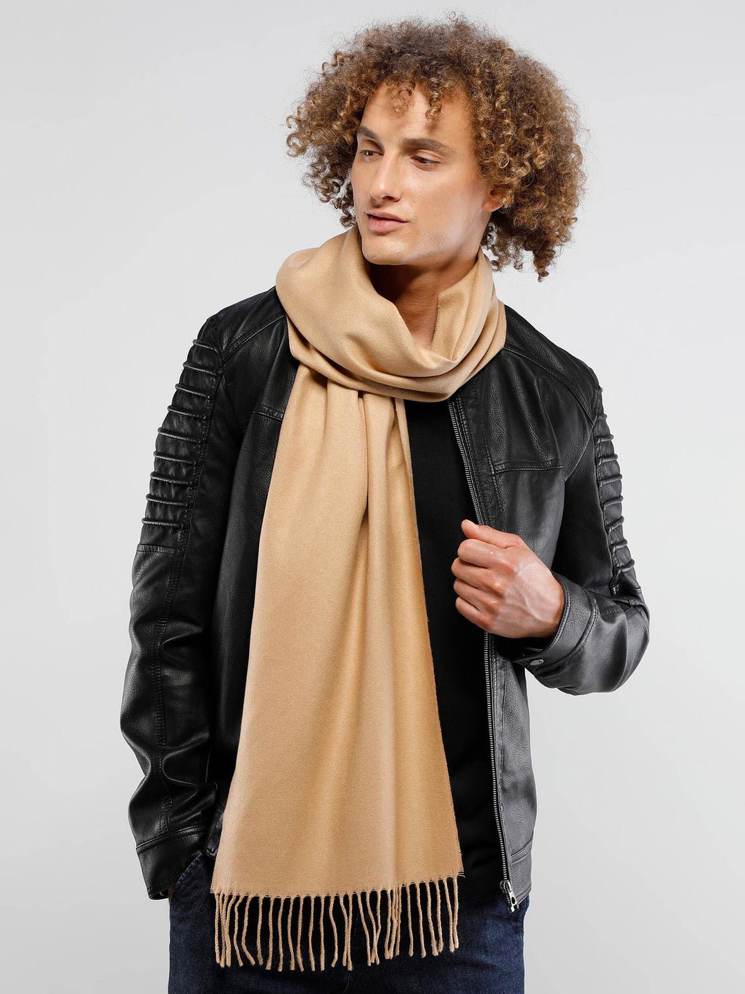 Cashmink-Schal mit Fransen