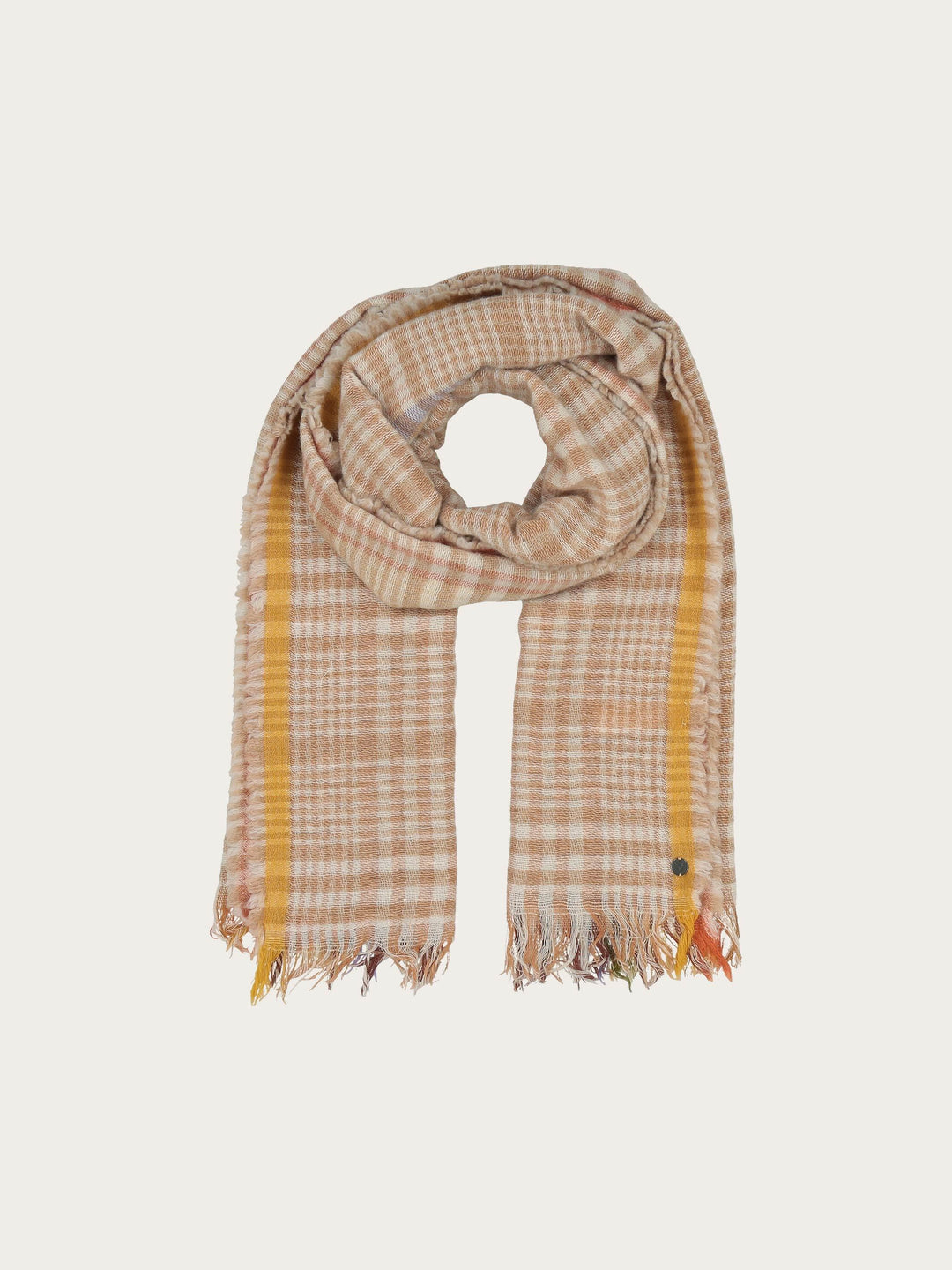 Karierter Schal mit Highlight-Streifen in Wollmischung
