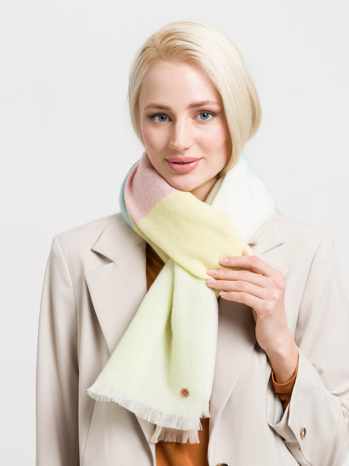 Kaschmirstola mit Block-Karos