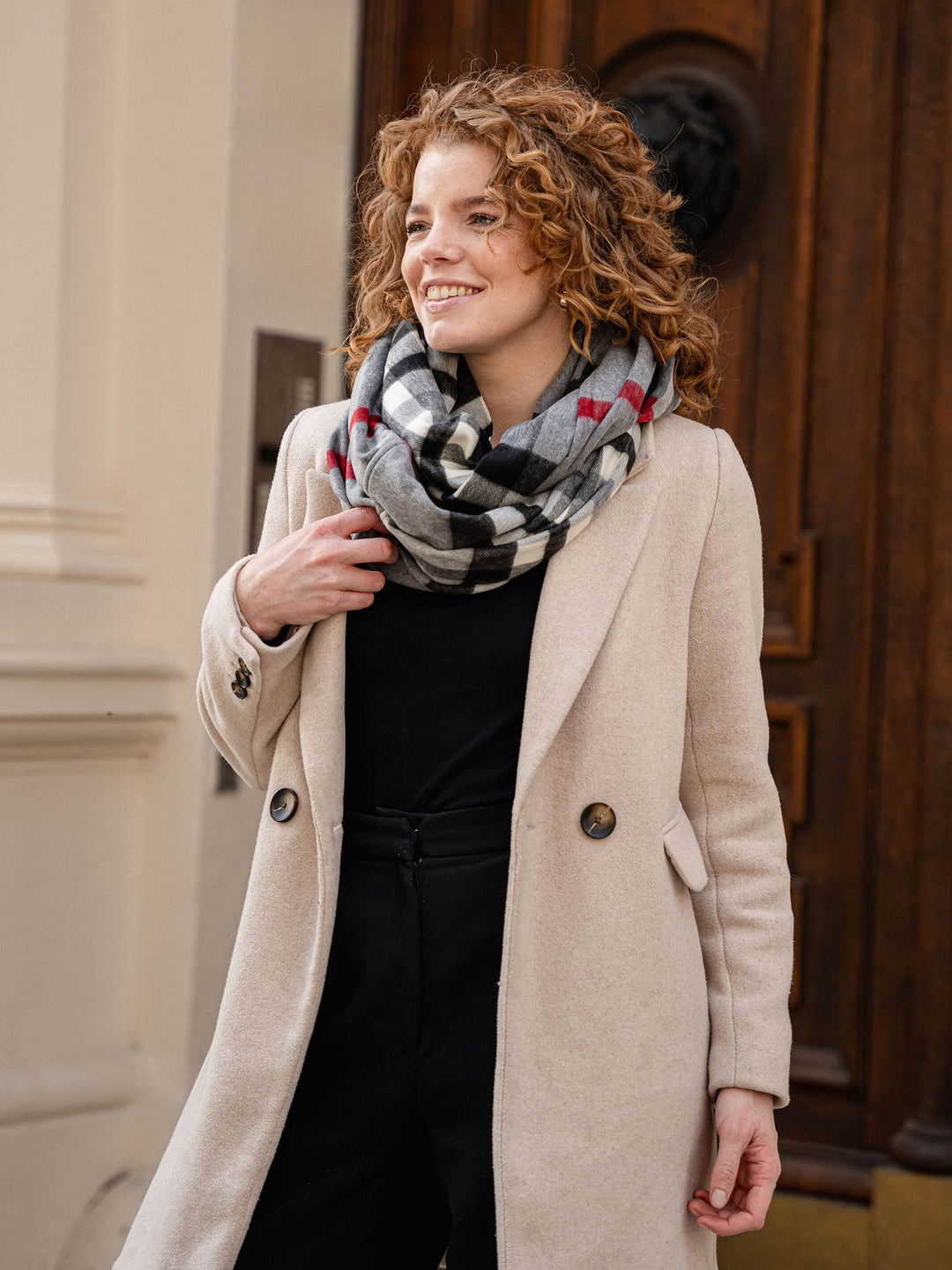 Schmaler Cashmink-Loop mit FRAAS Plaid Karo