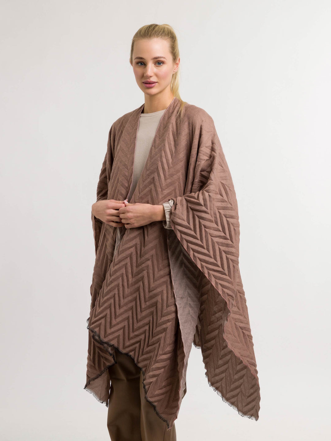 Plissierter Damen Poncho