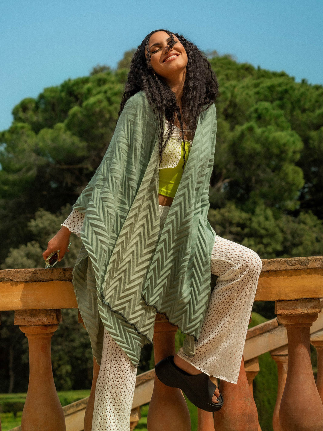 Plissierter Damen Poncho