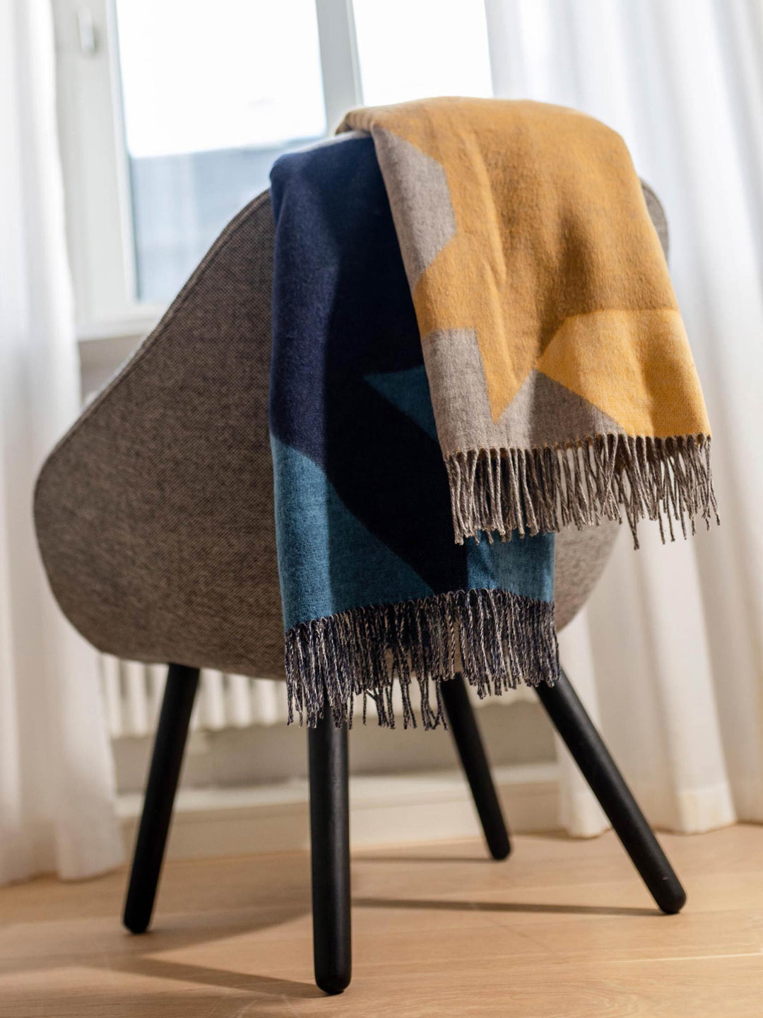 Cashmink-Decke mit Hahnentritt-Design - Made in Germany