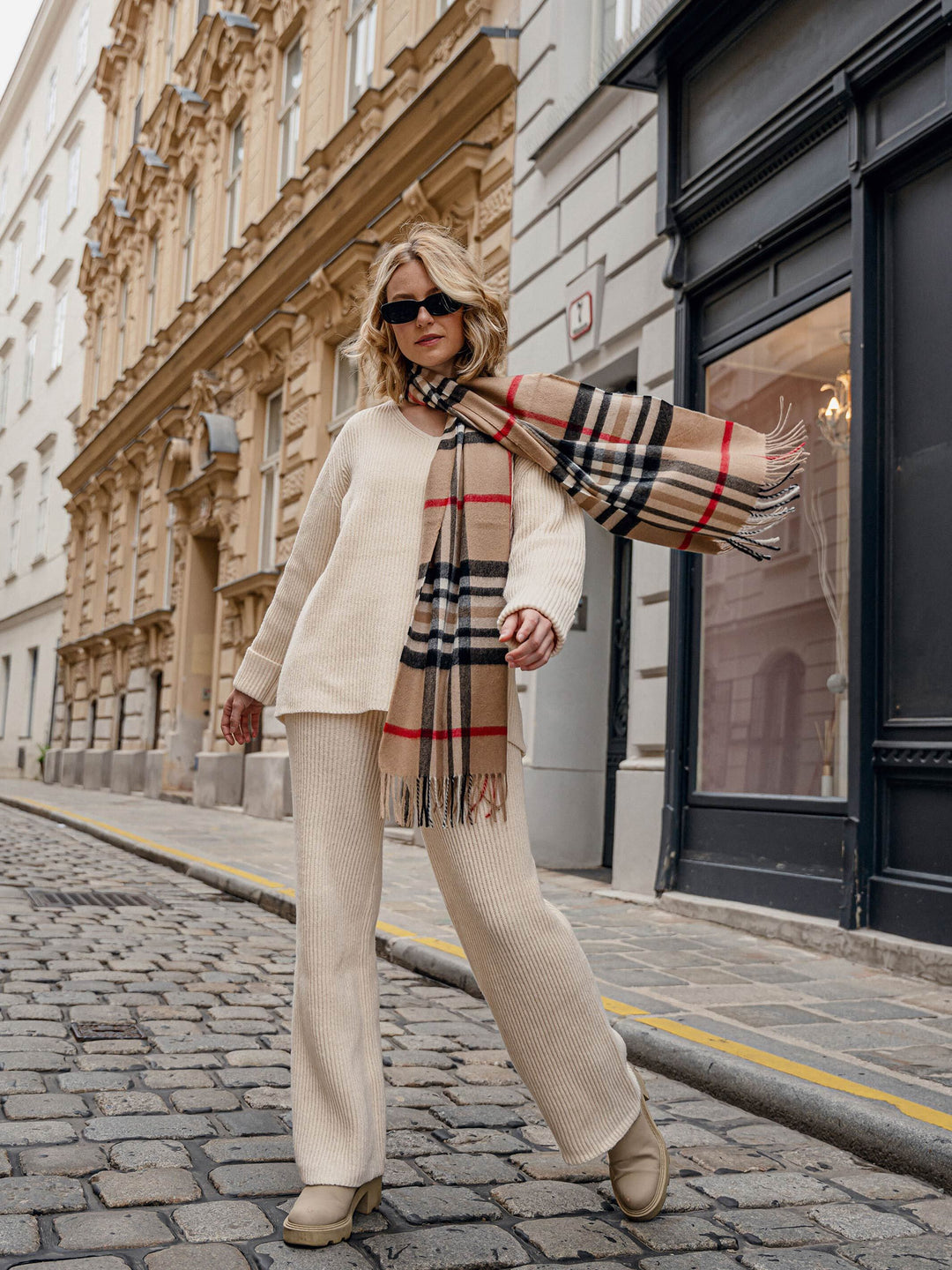 Kaschmir Schal mit FRAAS Plaid Karo