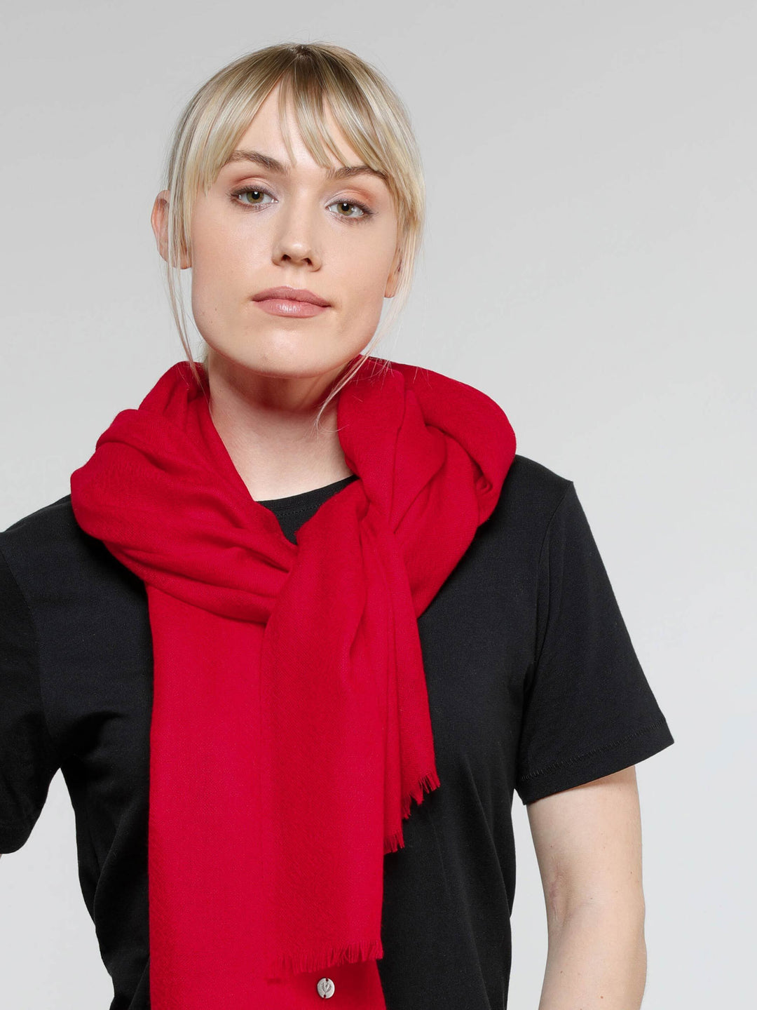 Einfarbige Pashmina aus reiner Wolle