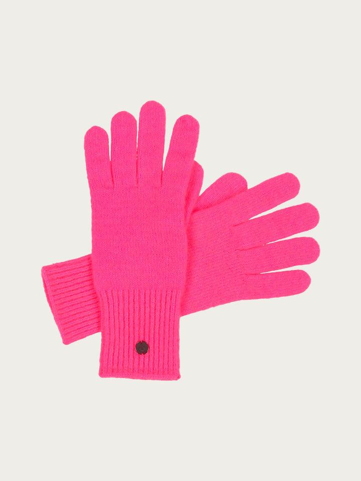 Einfarbige Strickhandschuhe in Wollmischung