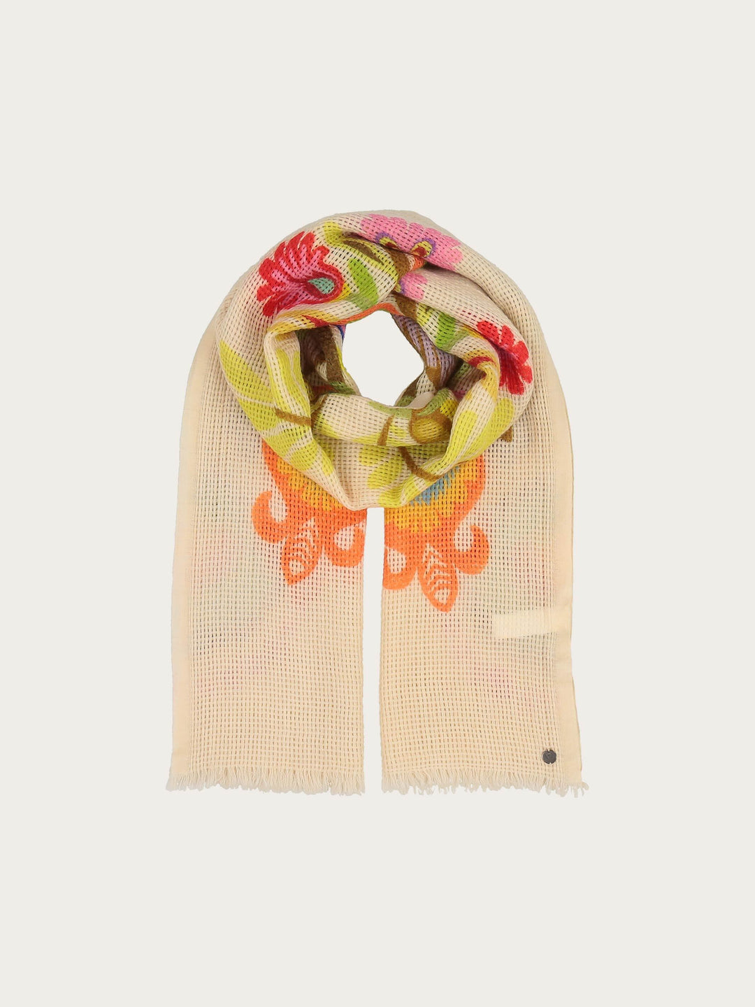 Geblümte Stola mit Lochmuster