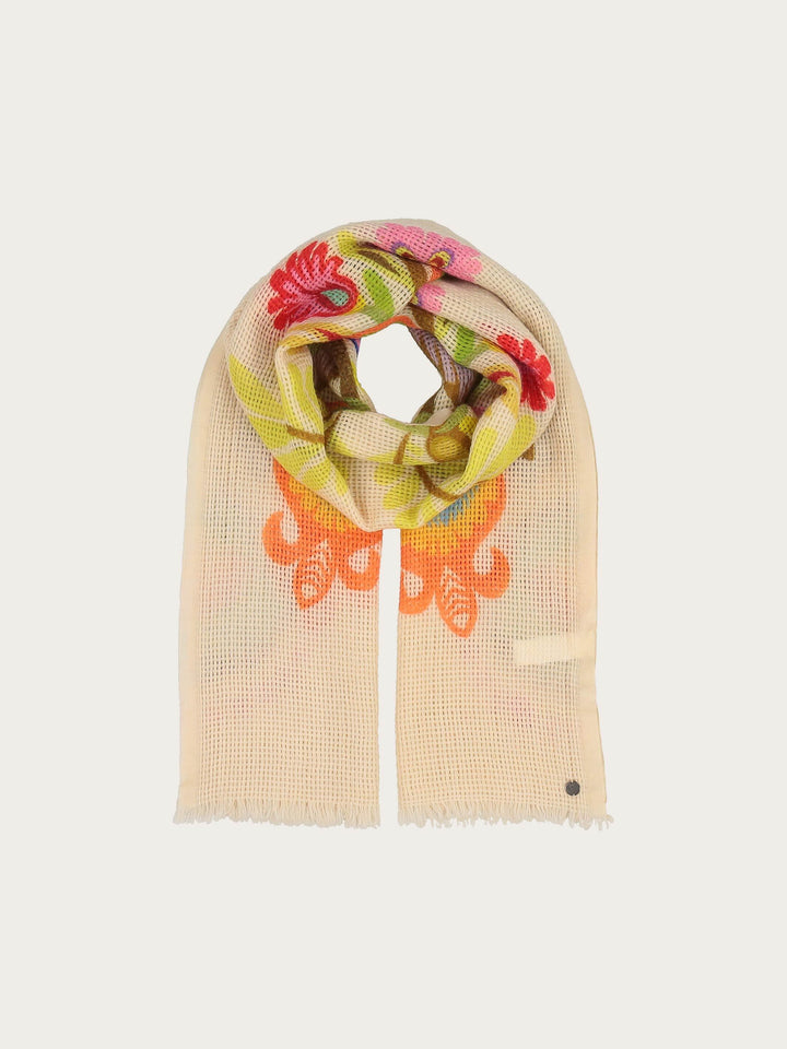 Geblümte Stola mit Lochmuster