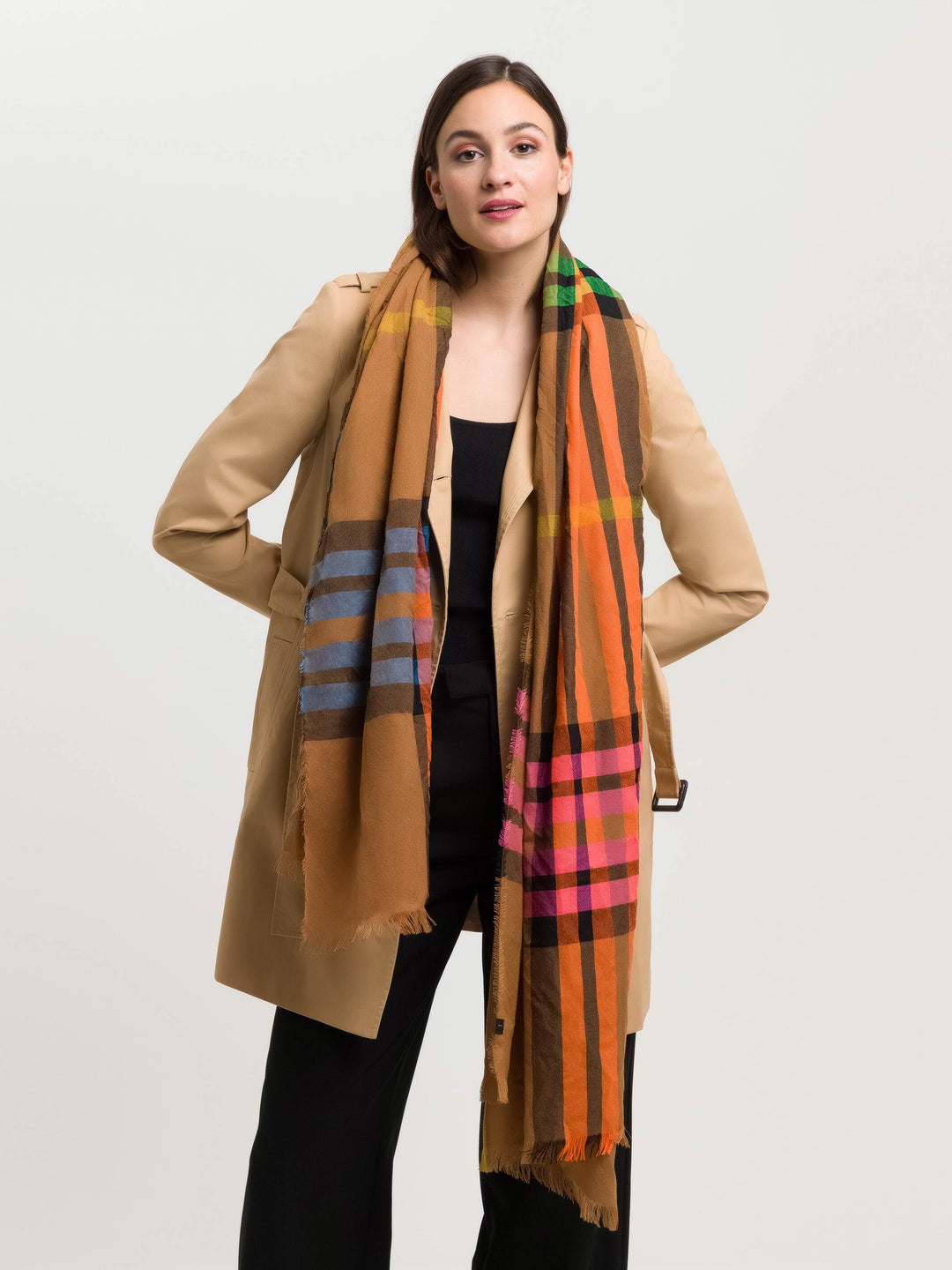 Sustainability Edition - Leichte Stola mit FRAAS Plaid Karo