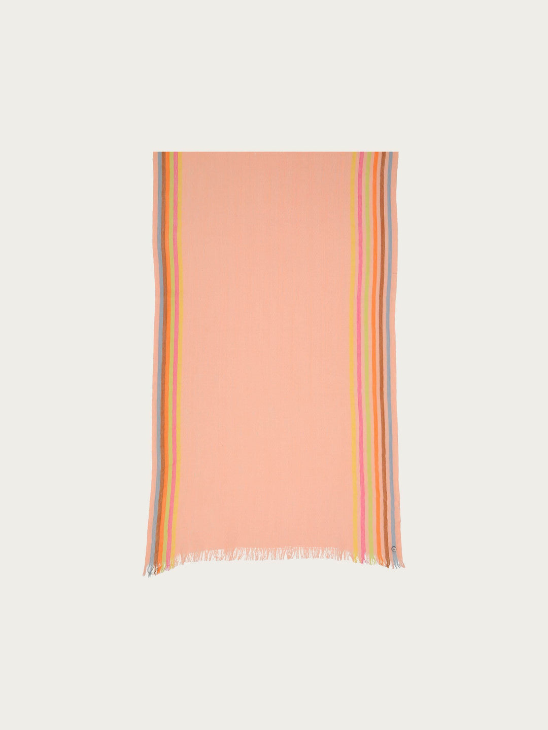 Einfarbiger Wollschal mit Highlight-Streifen