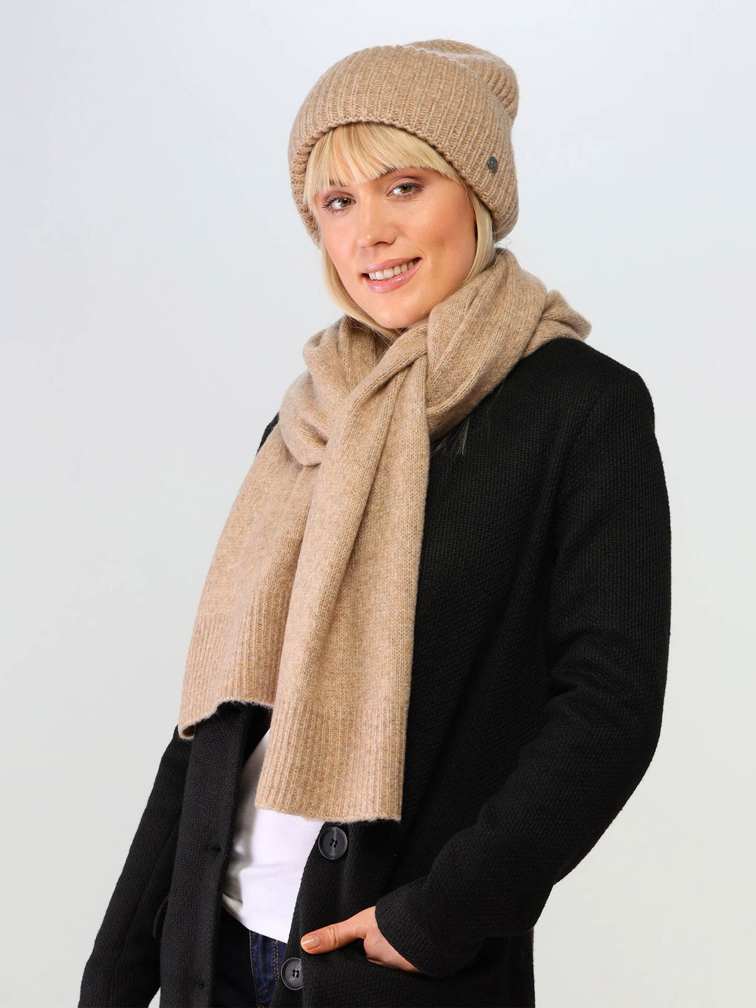 Strickmütze in Wollmischung