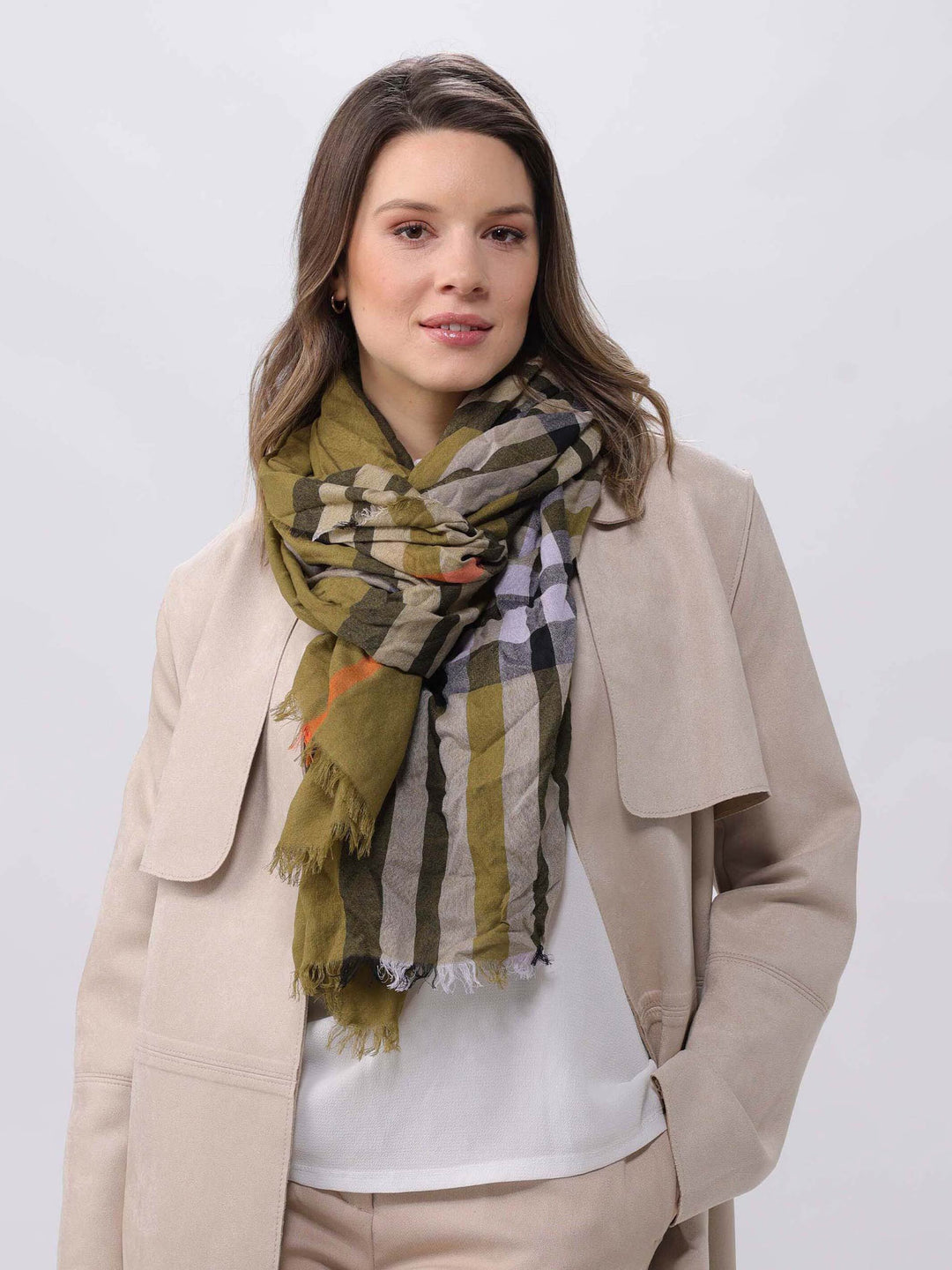 Sustainability Edition - Leichte Stola mit FRAAS Plaid Karo