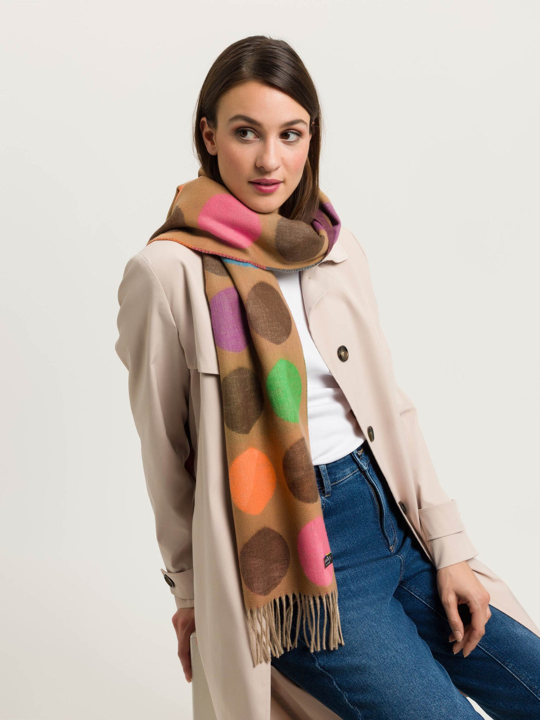 Cashmink-Schal mit großen Punkten