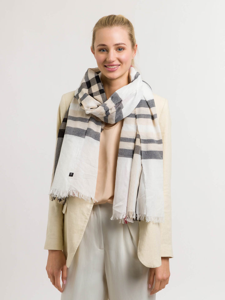 Sustainability Edition - Leichte Stola mit FRAAS Plaid Karo