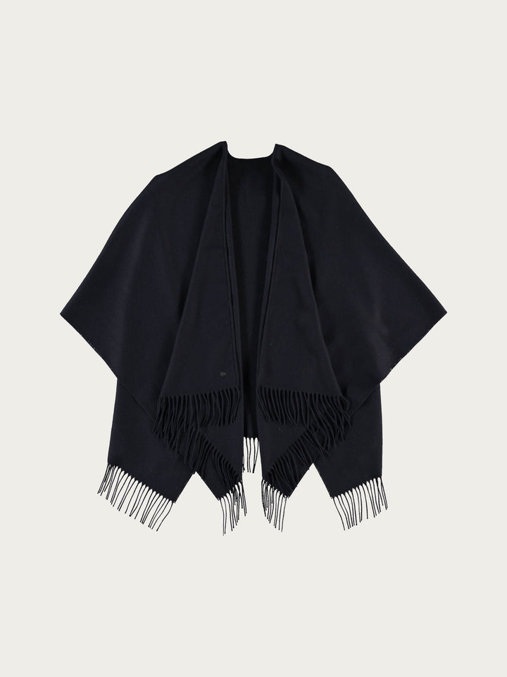 Einfarbiger Poncho aus reinem Polyacryl